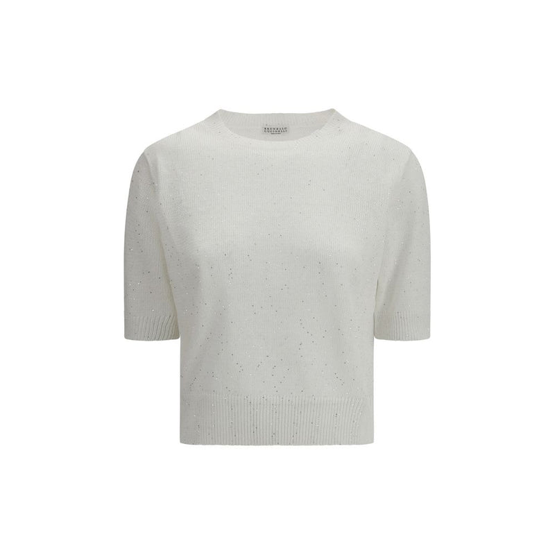 Brunello Cucinelli White Cotton Sweatshirt - ClickThatClicks 