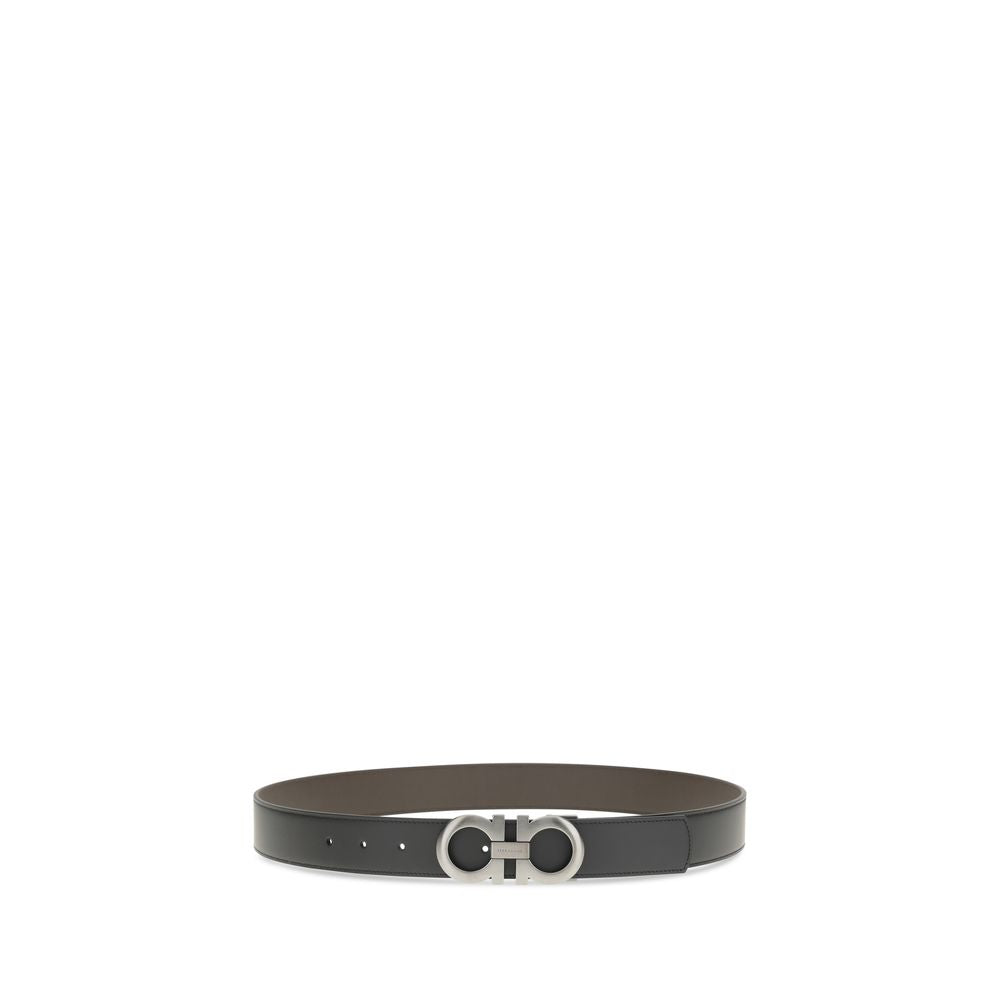 Ferragamo Black Calf Leather Bos Taurus Belt - ClickThatClicks 
