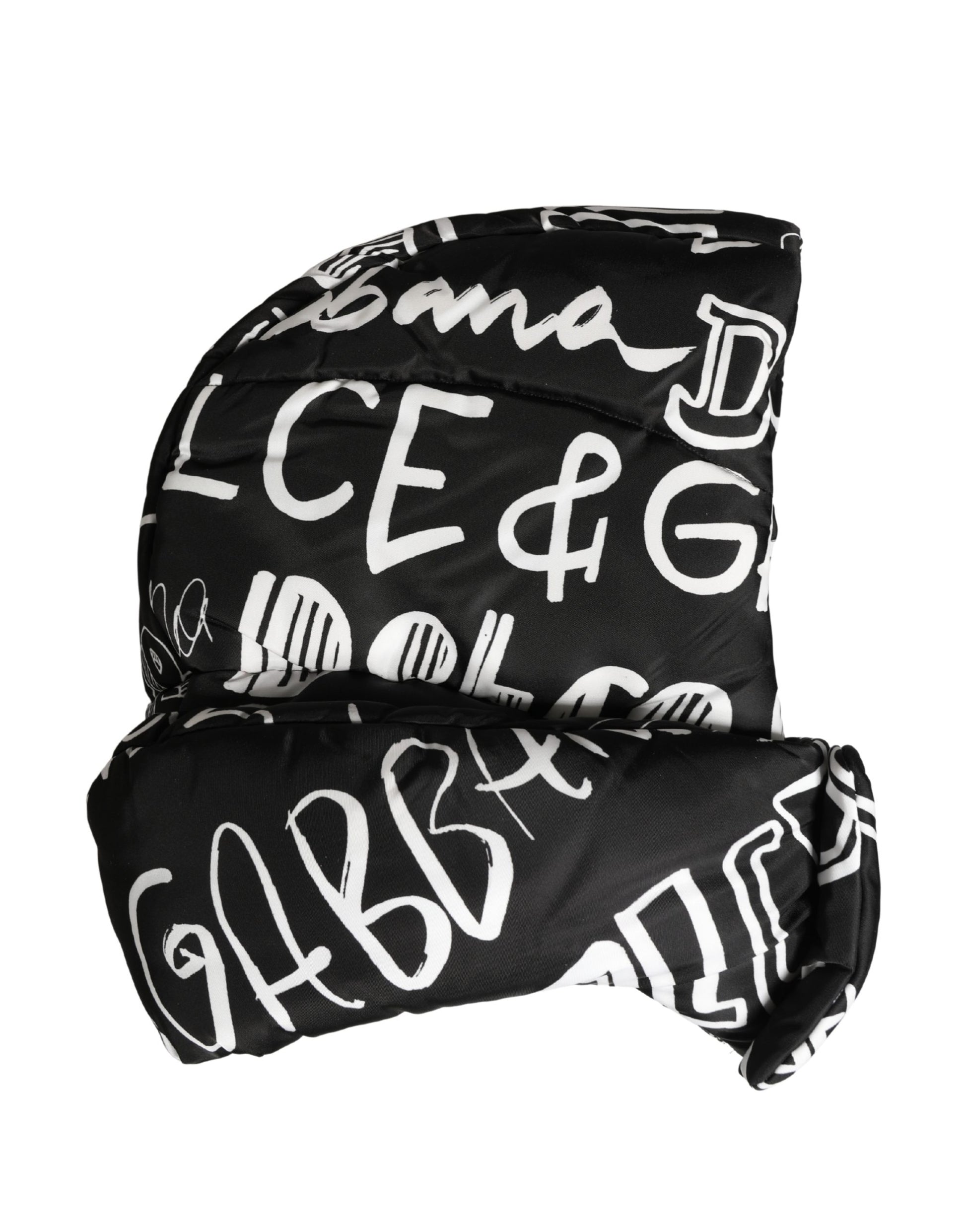 Dolce & Gabbana Black Logo Print Whole Head Wrap Capello Hat - ClickThatClicks 