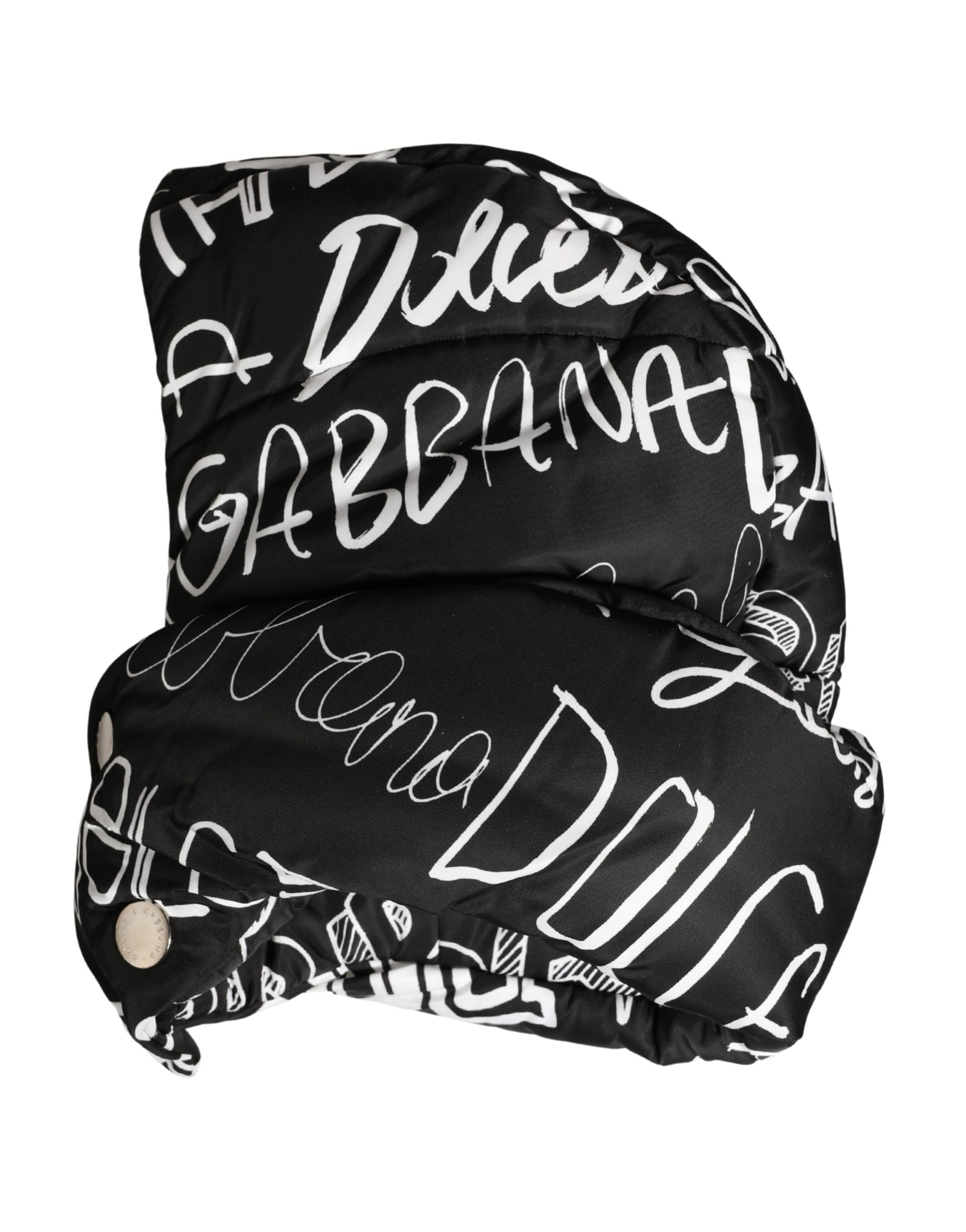 Dolce & Gabbana Black Logo Print Whole Head Wrap Capello Hat - ClickThatClicks 