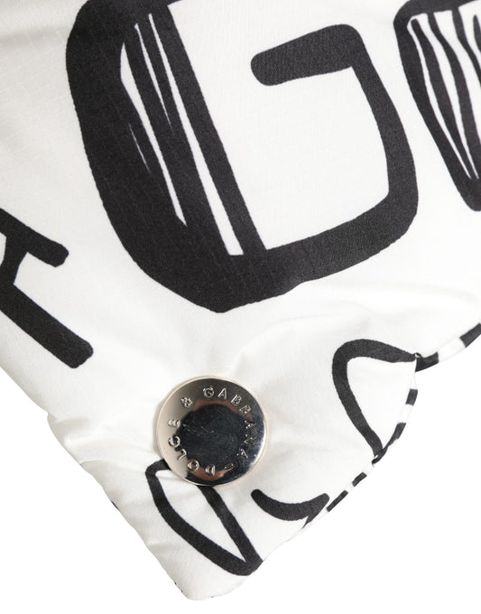 Dolce & Gabbana White Logo Print Whole Head Wrap Capello Hat - ClickThatClicks 