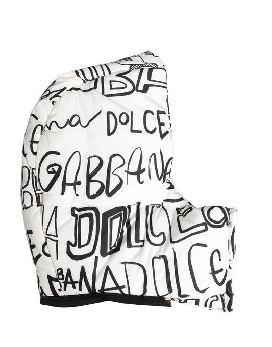 Dolce & Gabbana White Logo Print Whole Head Wrap Capello Hat - ClickThatClicks 