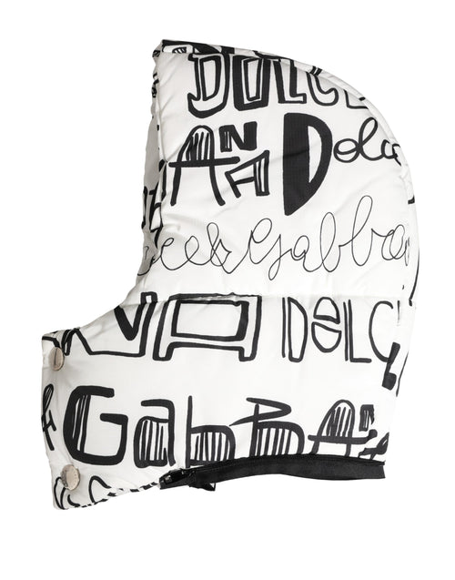 Dolce & Gabbana White Logo Print Whole Head Wrap Capello Hat - ClickThatClicks 