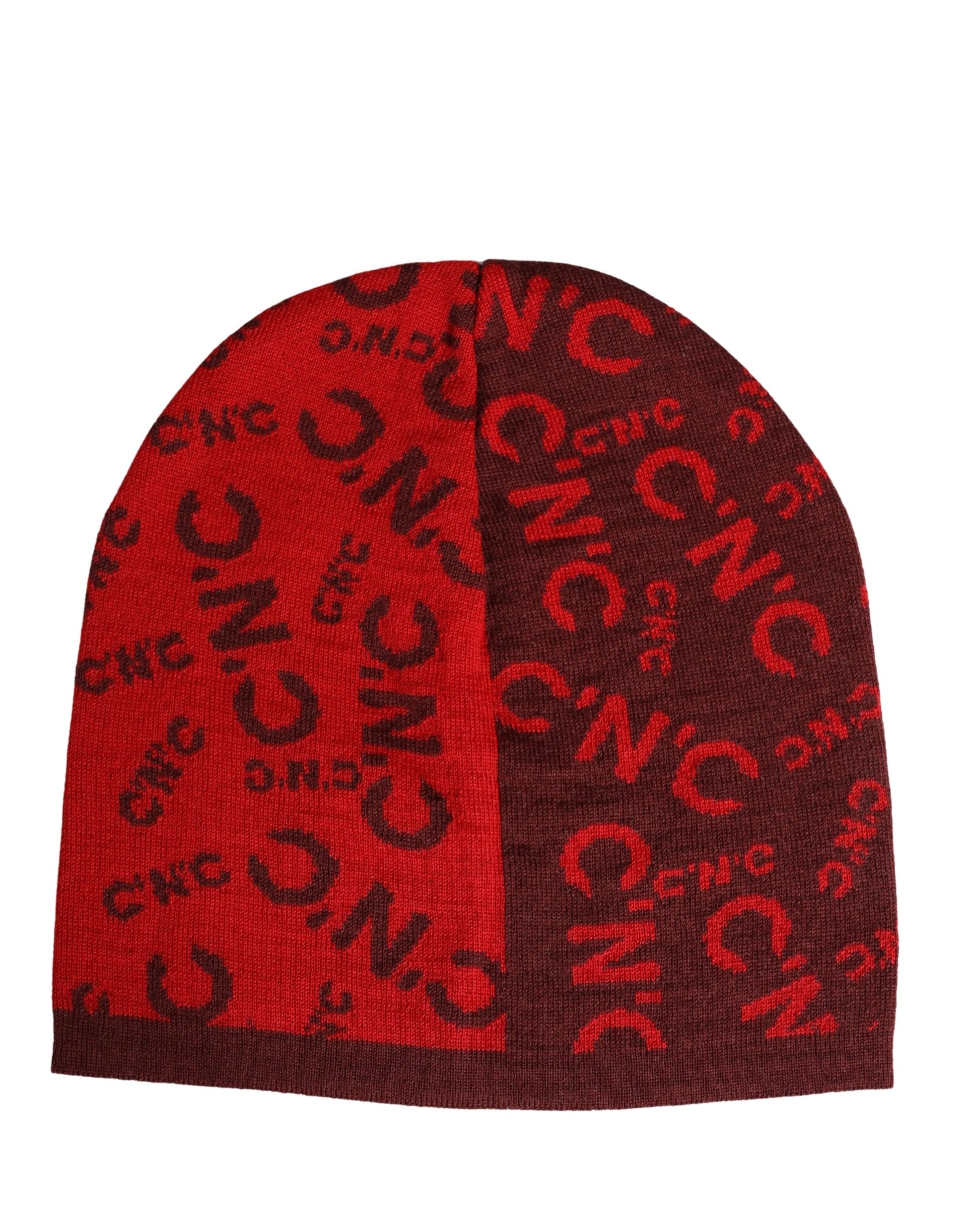 Costume National Red Wool Blend Branded Beanie Capello Hat - ClickThatClicks 