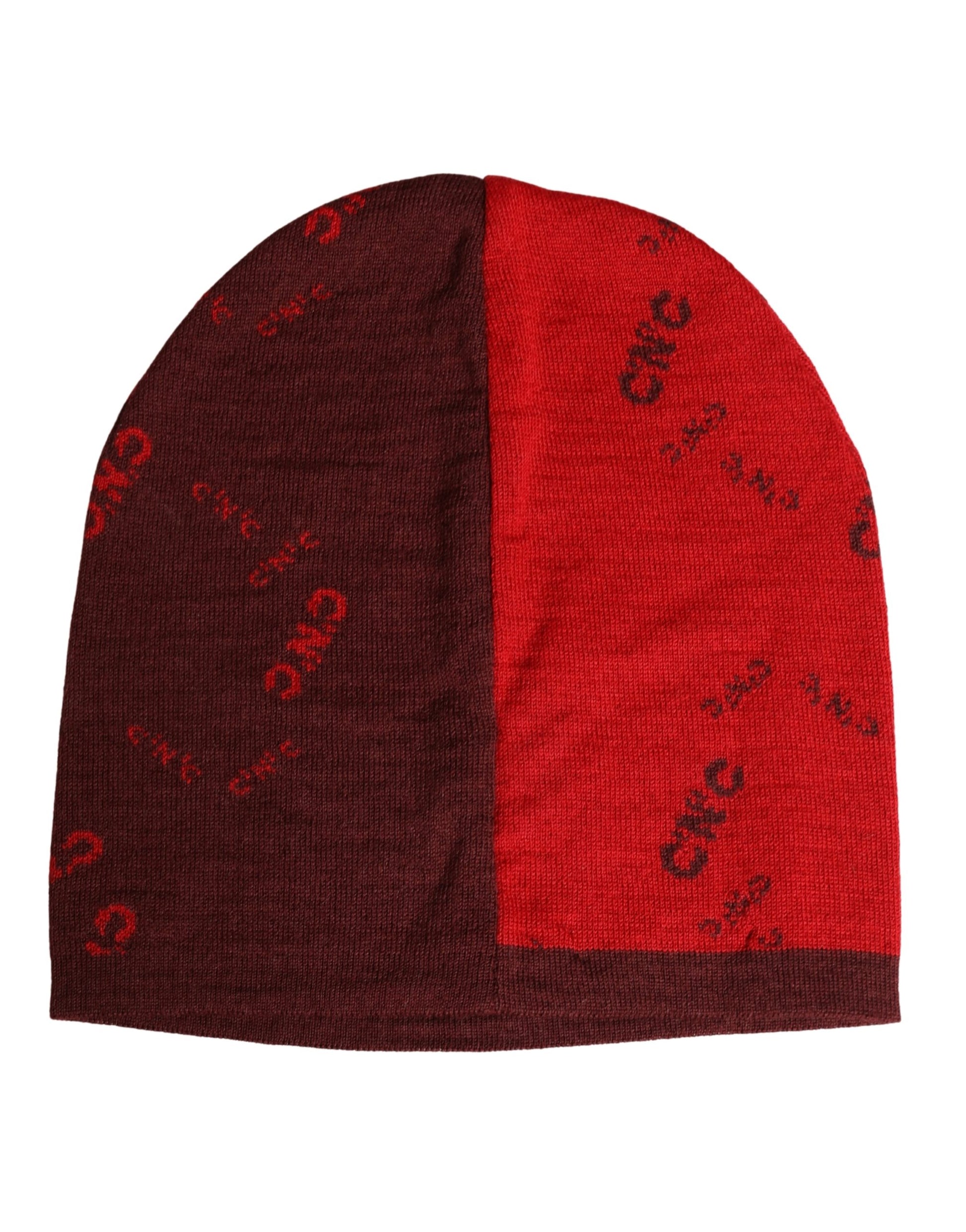 Costume National Red Wool Blend Branded Beanie Capello Hat - ClickThatClicks 