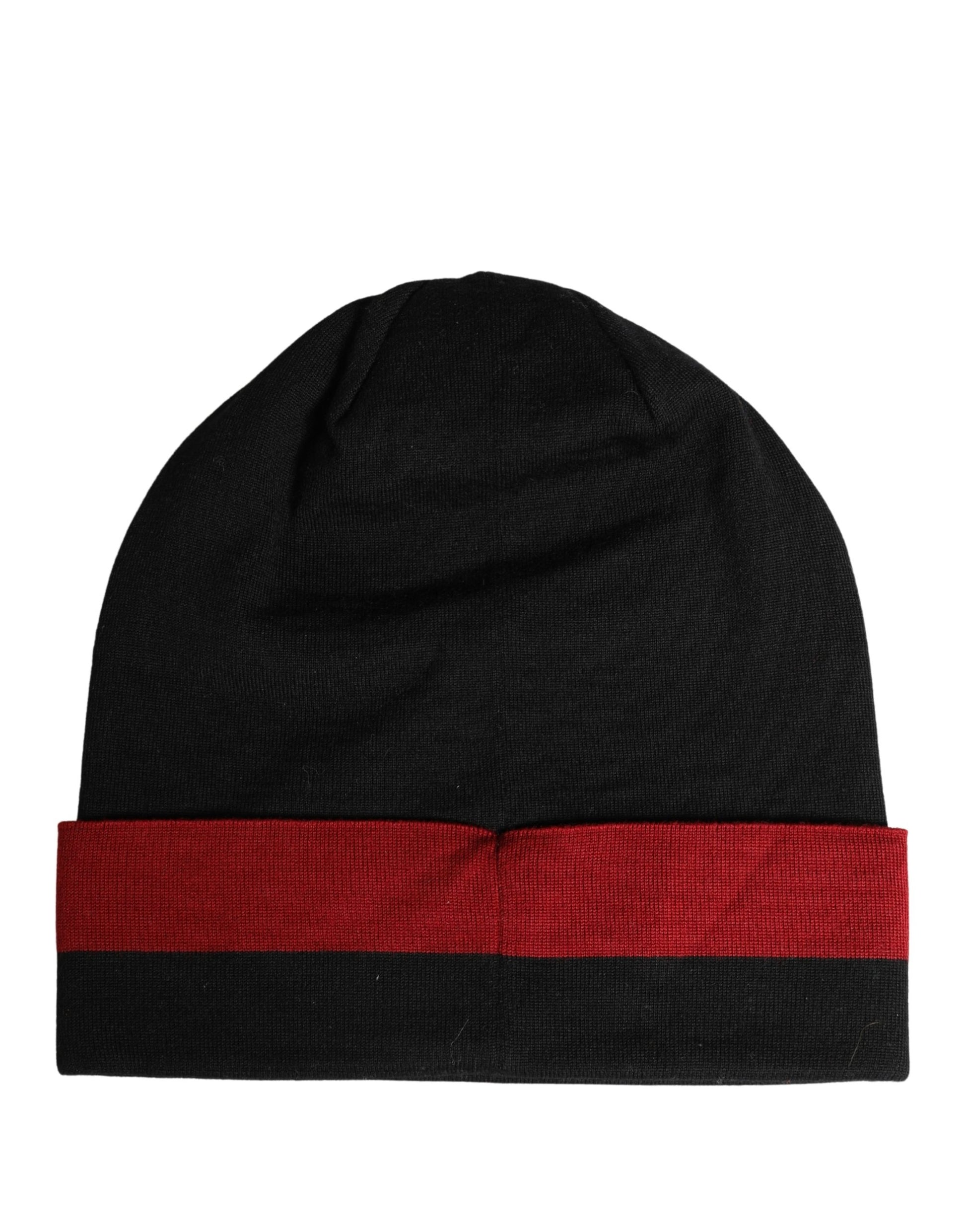 Dolce & Gabbana Black Cuffed "I'M THE ONLY PRINCE ROYAL" Beanie Hat - ClickThatClicks 