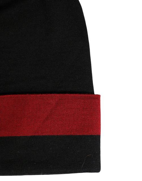 Dolce & Gabbana Black Cuffed "I'M THE ONLY PRINCE ROYAL" Beanie Hat - ClickThatClicks 