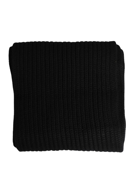 Dolce & Gabbana Black Cashmere Knitted Men Neck Warmer One Size Scarf - ClickThatClicks 