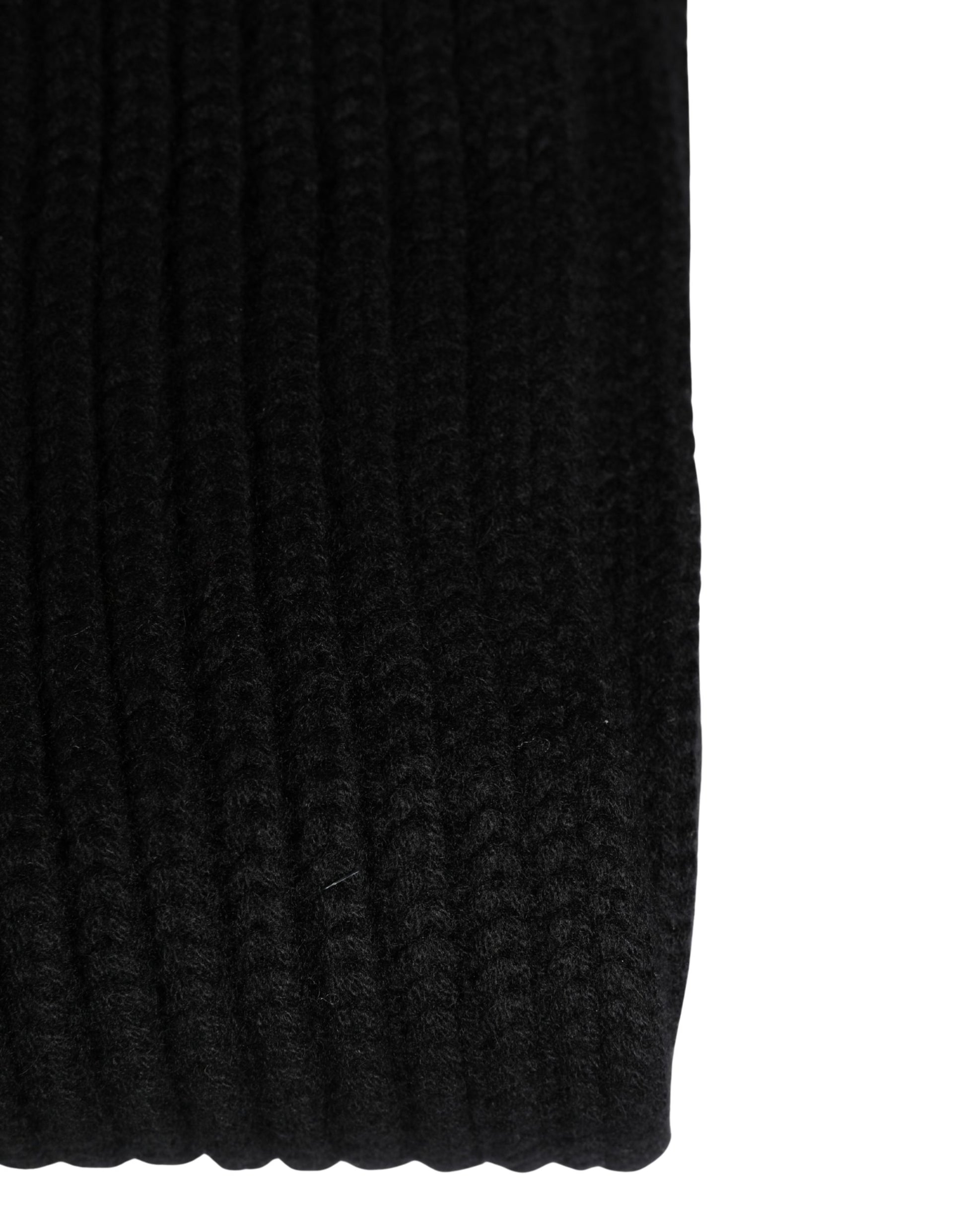 Dolce & Gabbana Black Cashmere Knitted Men Neck Warmer One Size Scarf - ClickThatClicks 