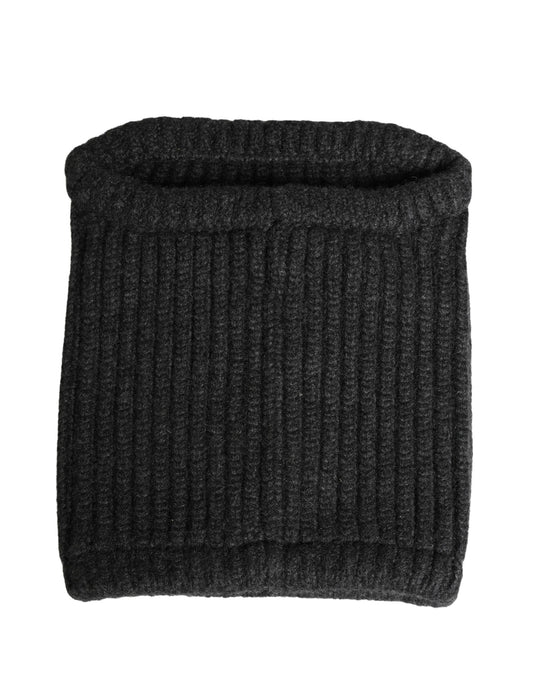 Dolce & Gabbana Black Cashmere Knitted Men Winter Neck Warmer Hat - ClickThatClicks 