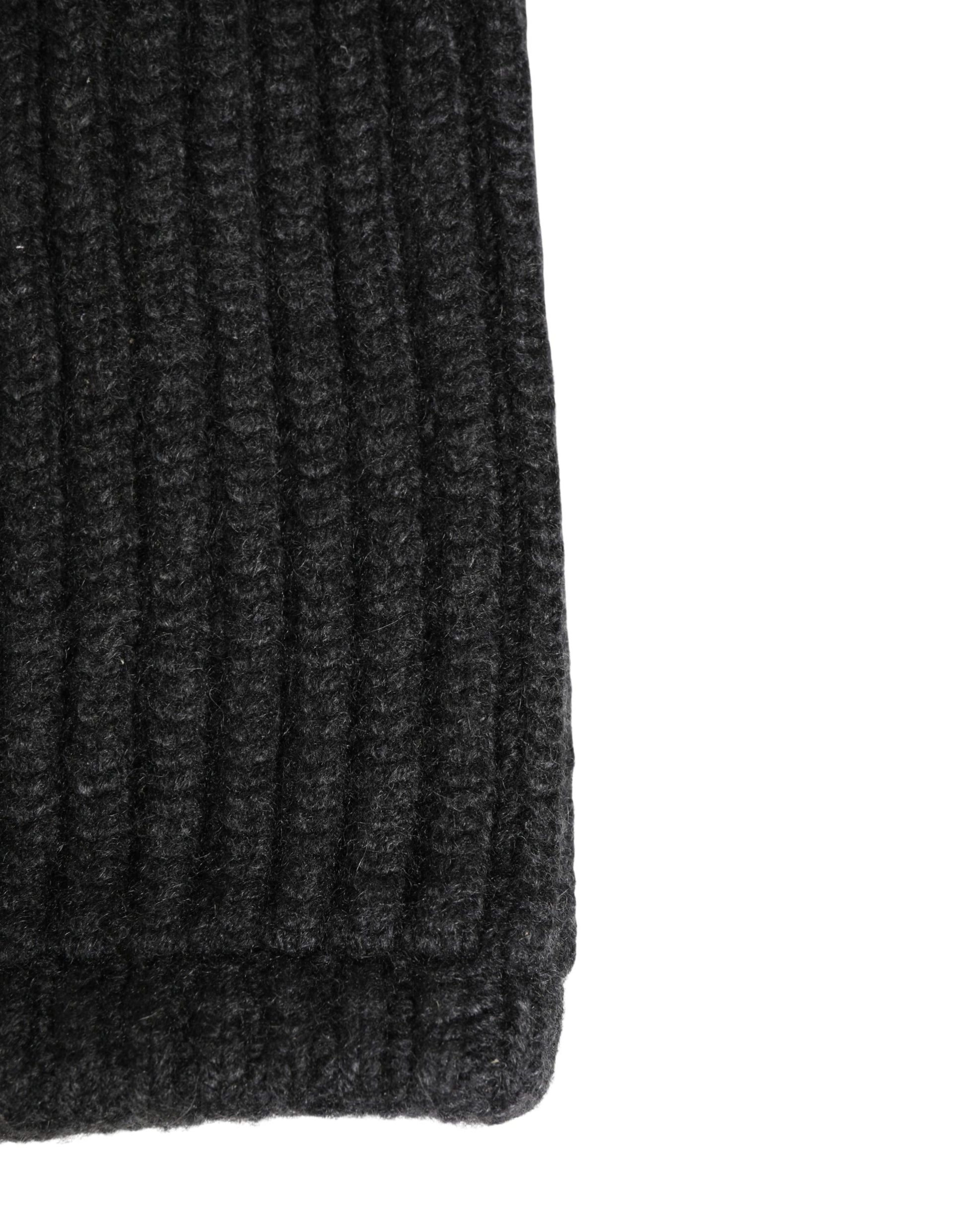 Dolce & Gabbana Black Cashmere Knitted Men Winter Neck Warmer Hat - ClickThatClicks 