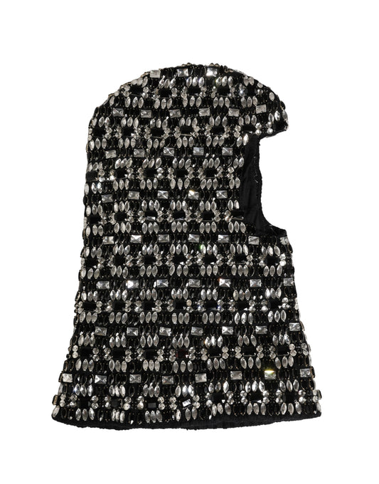 Dolce & Gabbana Black Wool Crystal Embellished Balaclava Hat - ClickThatClicks 