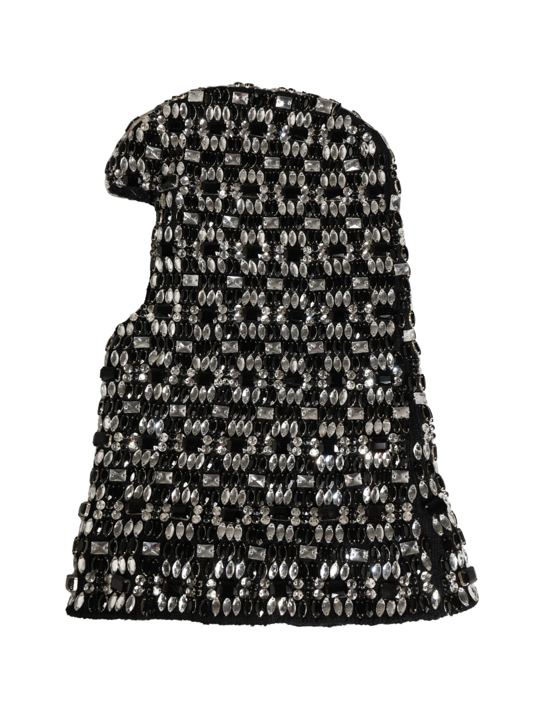 Dolce & Gabbana Black Wool Crystal Embellished Balaclava Hat - ClickThatClicks 