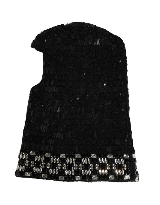 Dolce & Gabbana Black Wool Crystal Embellished Balaclava Hat - ClickThatClicks 