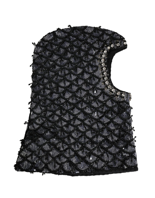 Dolce & Gabbana Black Wool Crystal Embellished Balaclava Hat - ClickThatClicks 