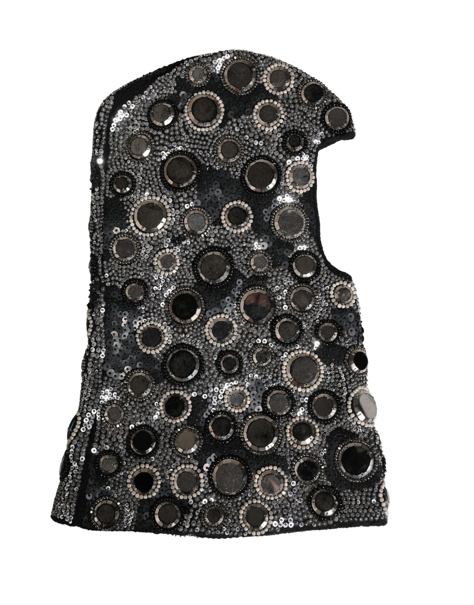 Dolce & Gabbana Black Wool Crystal Embellished Balaclava Hat - ClickThatClicks 