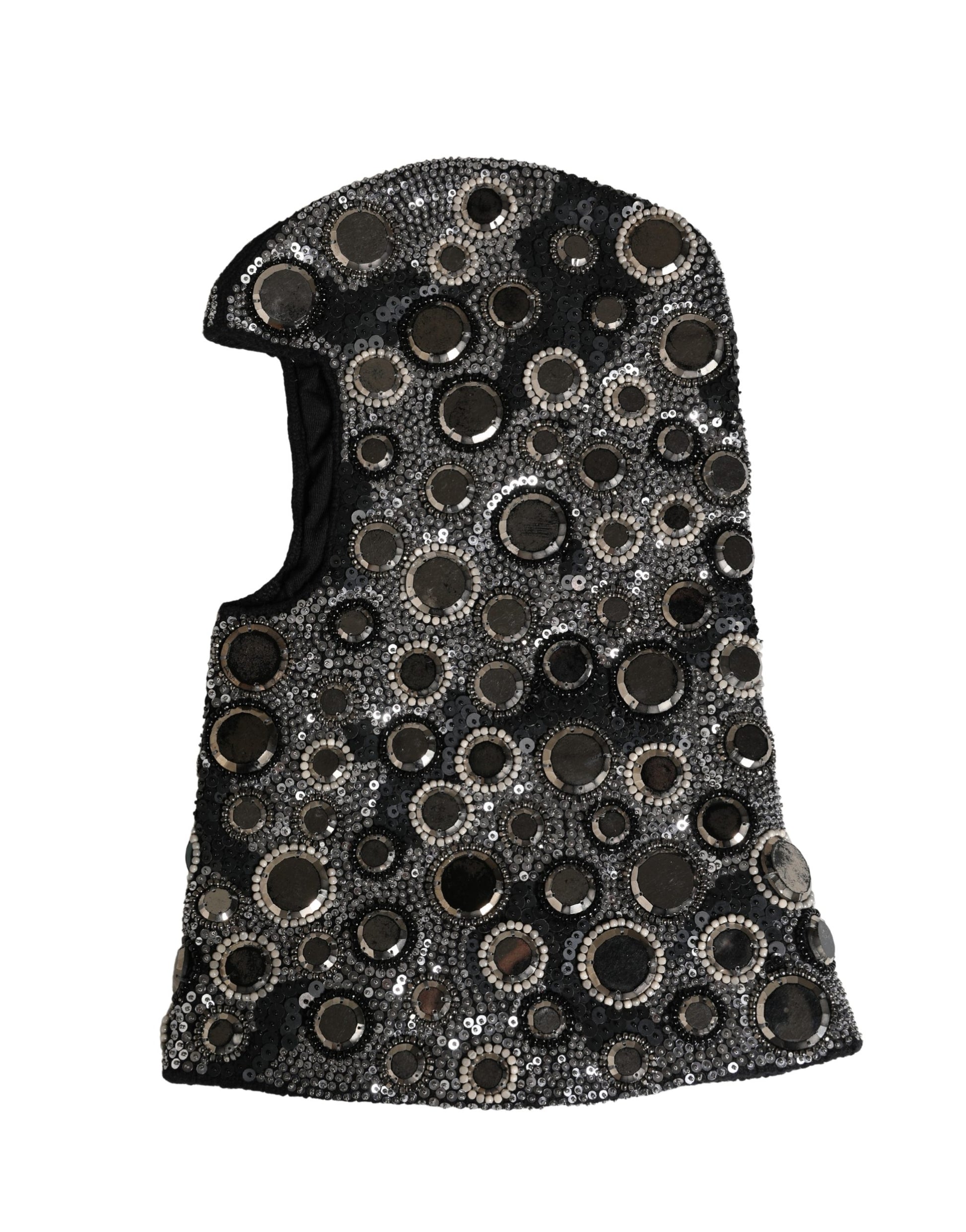 Dolce & Gabbana Black Wool Crystal Embellished Balaclava Hat - ClickThatClicks 