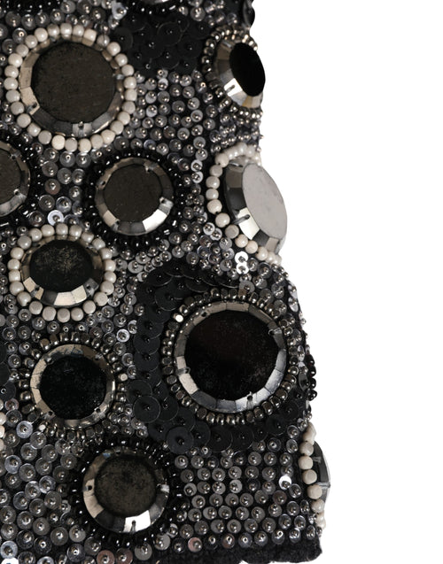 Dolce & Gabbana Black Wool Crystal Embellished Balaclava Hat - ClickThatClicks 