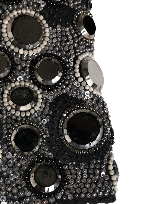 Dolce & Gabbana Black Wool Crystal Embellished Balaclava Hat - ClickThatClicks 