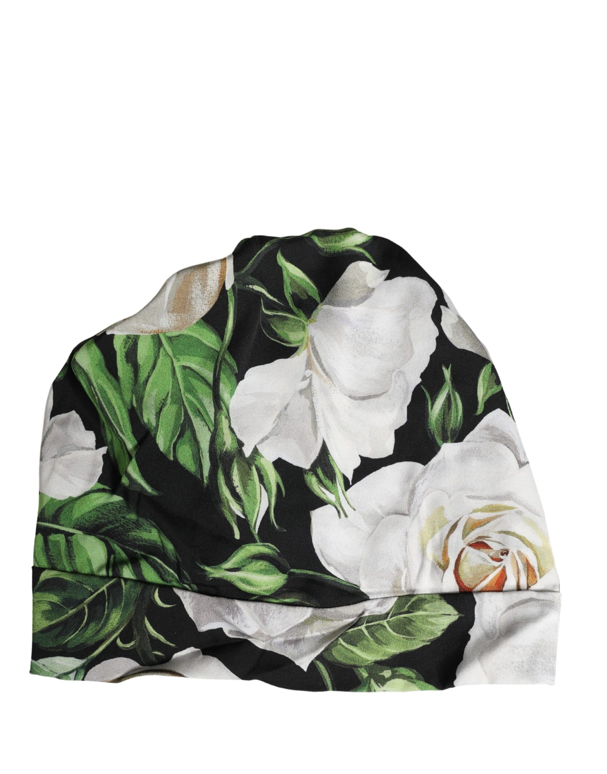 Dolce & Gabbana Black Floral Motif Turban Headwear Women Hat - ClickThatClicks 