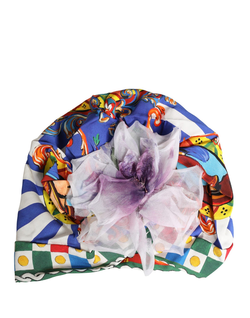 Dolce & Gabbana Multicolor Carretto Motif Turban Headwear Hat - ClickThatClicks 