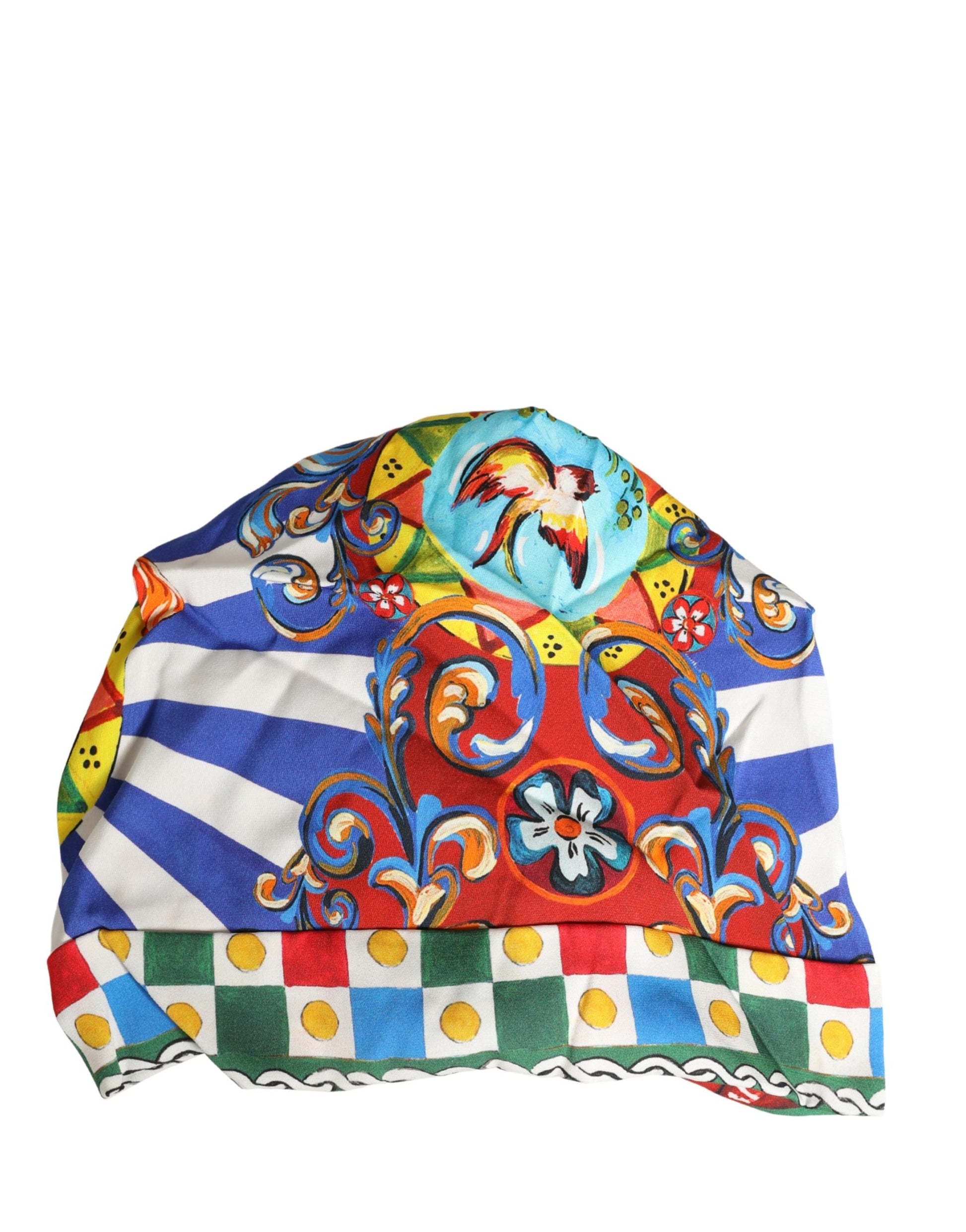 Dolce & Gabbana Multicolor Carretto Motif Turban Headwear Hat - ClickThatClicks 