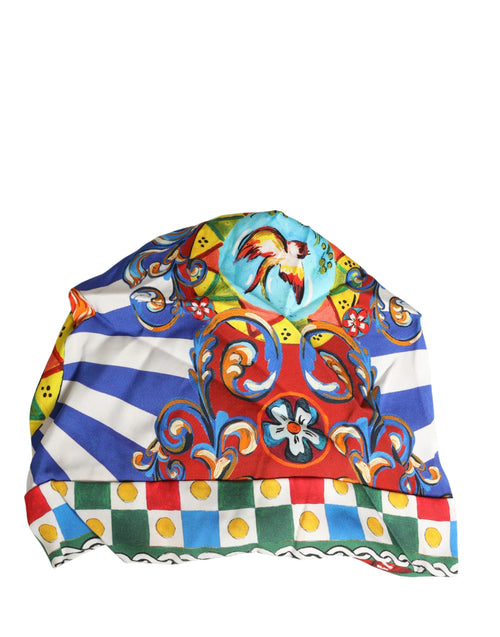 Dolce & Gabbana Multicolor Carretto Motif Turban Headwear Hat - ClickThatClicks 