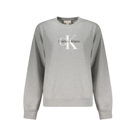 Calvin Klein Grigio Cotton Women Sweatshirt - ClickThatClicks 