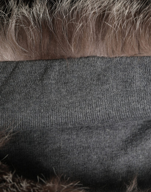 Dolce & Gabbana Brown Faux Fur Whole Head Wrap Capello Hat - ClickThatClicks 