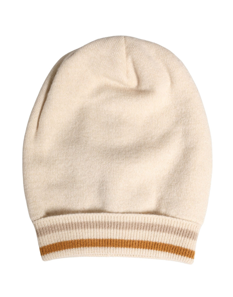 Dolce & Gabbana Beige Cashmere Knitted Women Winter Beanie Hat - ClickThatClicks 