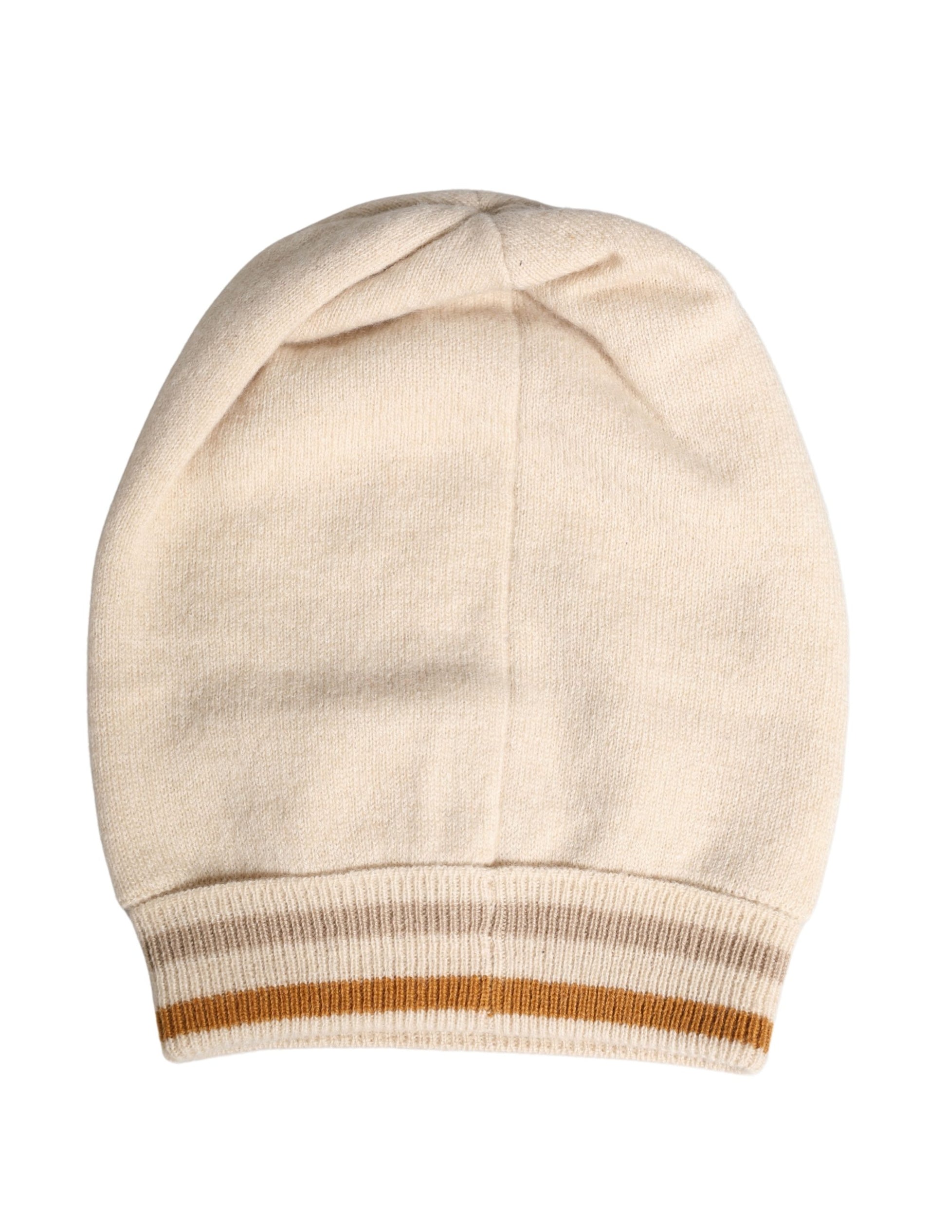 Dolce & Gabbana Beige Cashmere Knitted Women Winter Beanie Hat - ClickThatClicks 