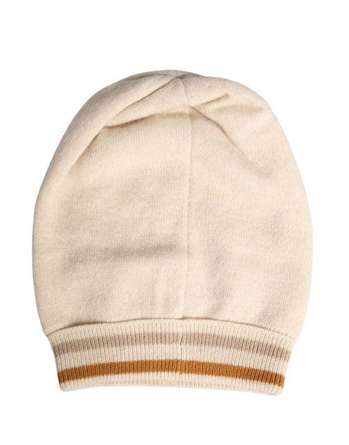 Dolce & Gabbana Beige Cashmere Knitted Women Winter Beanie Hat - ClickThatClicks 