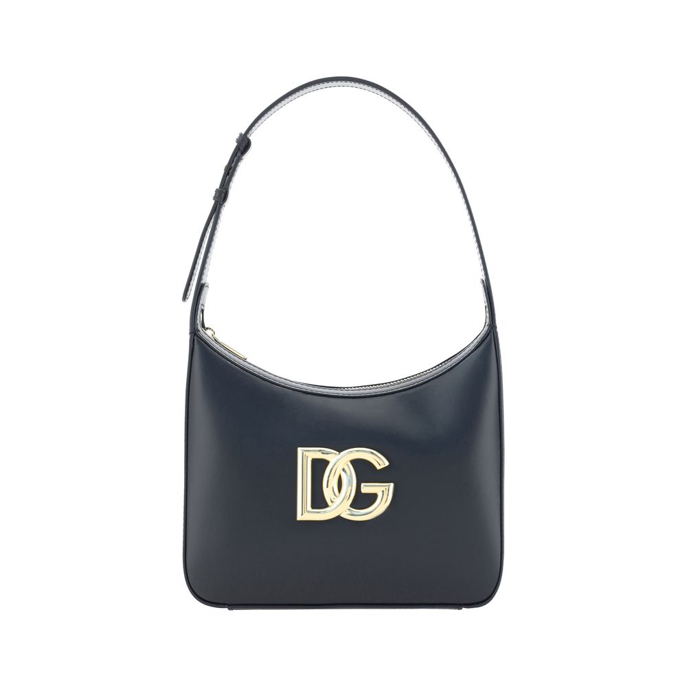 Dolce & Gabbana Black Calf Leather Bos Taurus Shoulder Bag - ClickThatClicks 