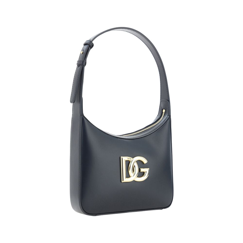 Dolce & Gabbana Black Calf Leather Bos Taurus Shoulder Bag - ClickThatClicks 