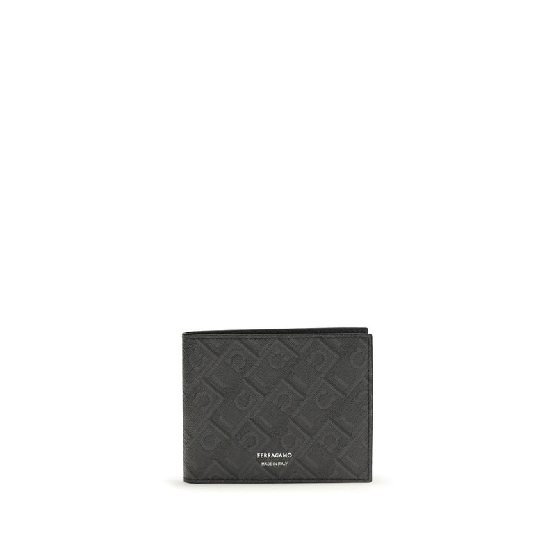 Ferragamo Black Calf Leather Bos Taurus Wallet - ClickThatClicks 