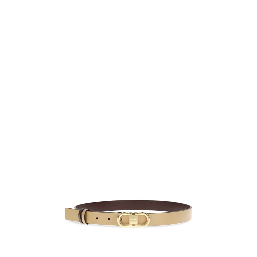 Ferragamo Beige Calf Leather Bos Taurus Regular Belt - ClickThatClicks 
