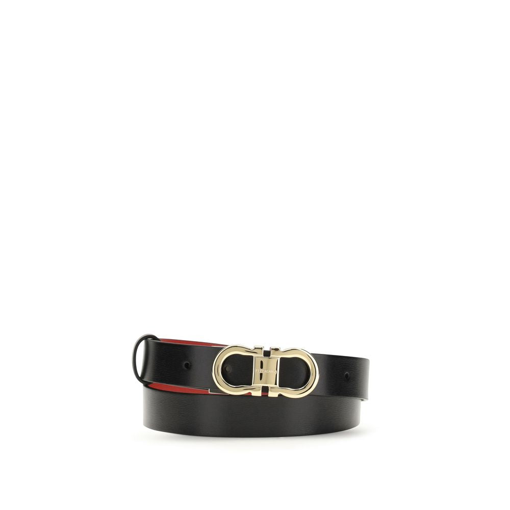 Ferragamo Black Calf Leather Bos Taurus Regular Belt - ClickThatClicks 
