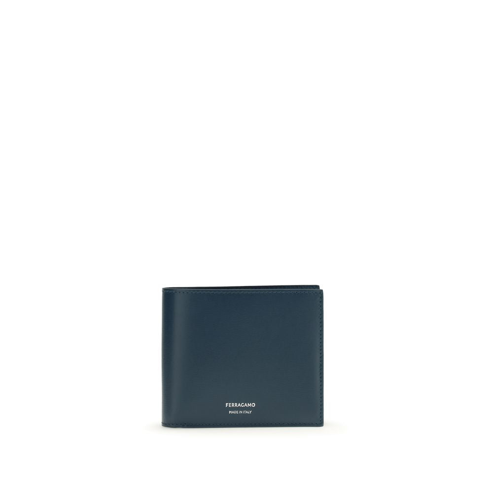 Ferragamo Blue Calf Leather Bos Taurus Wallet - ClickThatClicks 