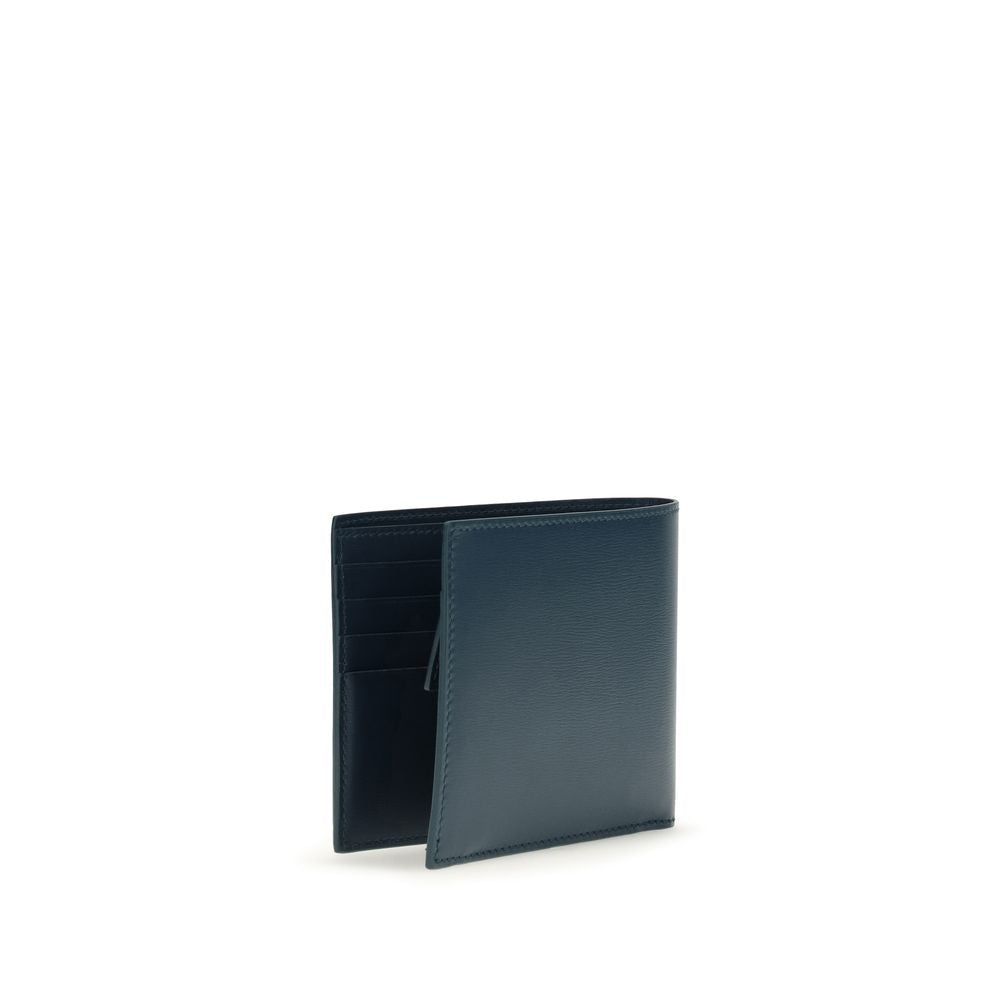 Ferragamo Blue Calf Leather Bos Taurus Wallet - ClickThatClicks 
