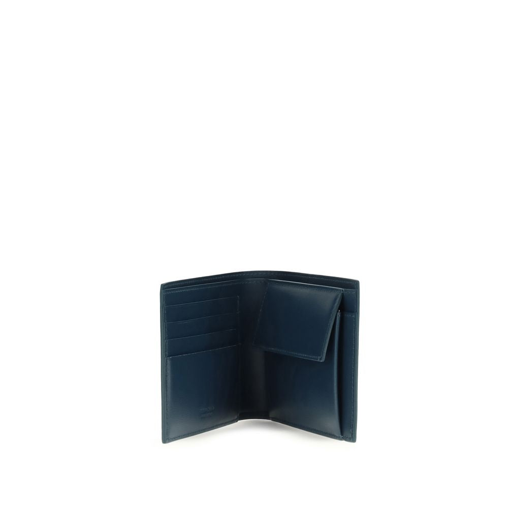 Ferragamo Blue Calf Leather Bos Taurus Wallet - ClickThatClicks 