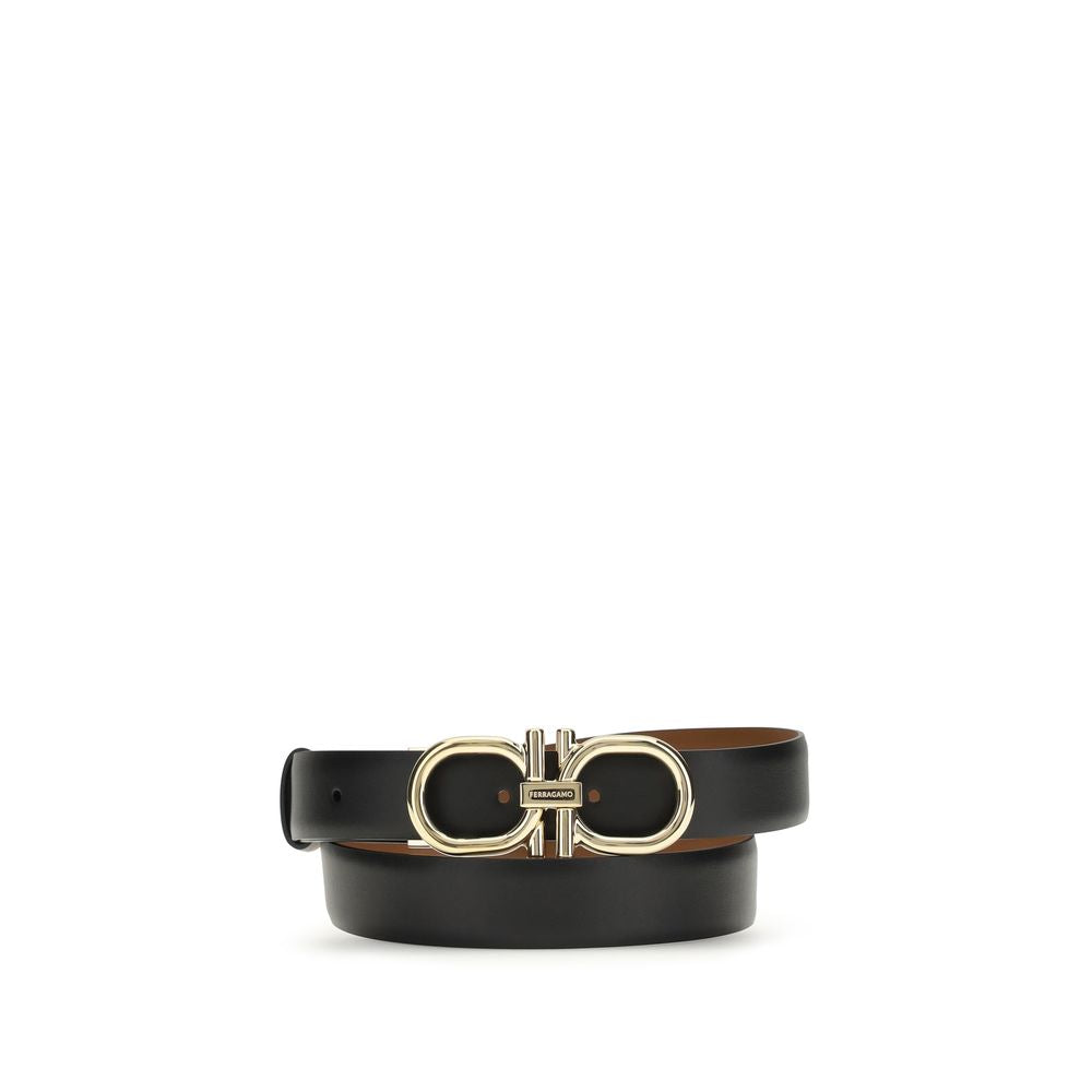 Ferragamo Black Calf Leather Bos Taurus Regular Belt - ClickThatClicks 