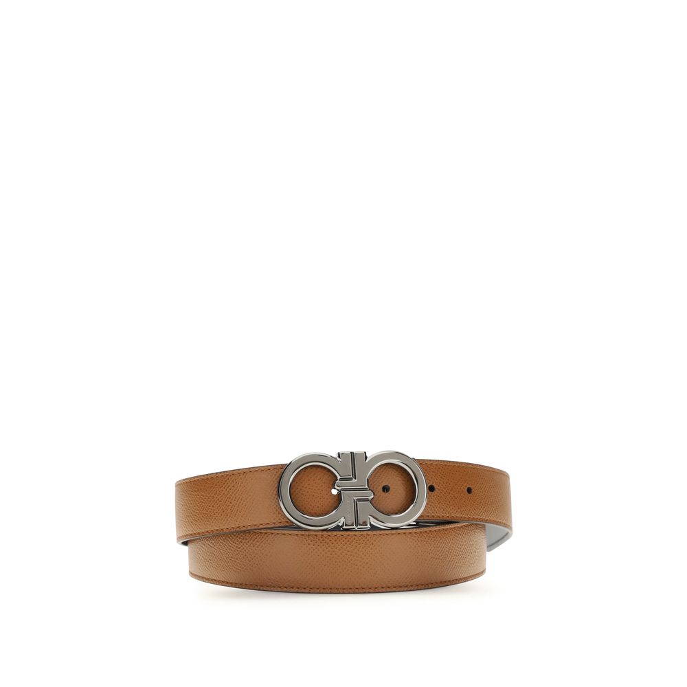Ferragamo Brown Calf Leather Bos Taurus Regular Belt - ClickThatClicks 