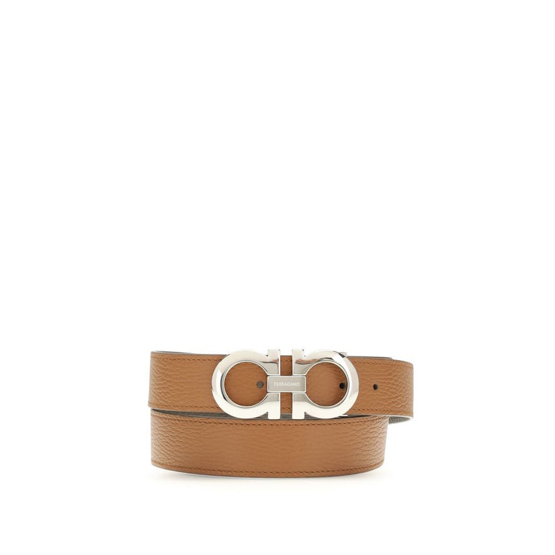 Ferragamo Brown Calf Leather Bos Taurus Belt - ClickThatClicks 