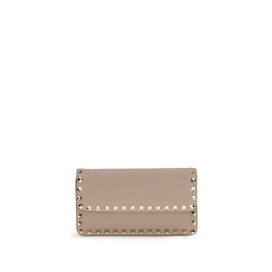Valentino Garavani Beige Calf Leather Bos Taurus Wallet - ClickThatClicks 