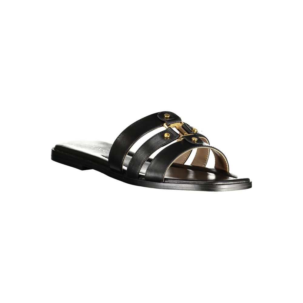 Twinset Black Leather Women's Sandal - ClickThatClicks 
