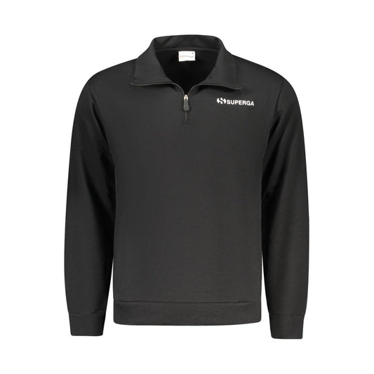 Superga "Black Cotton Men's Sweatshirt with Half Zip and Pockets" - ClickThatClicks 