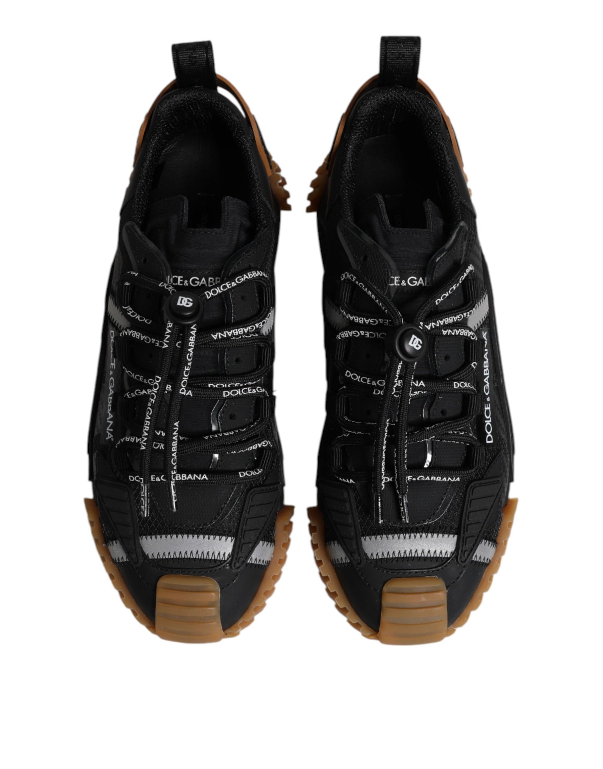 Dolce & Gabbana Black Logo Lace Up Low Top NS1 Sneakers Shoes - ClickThatClicks 
