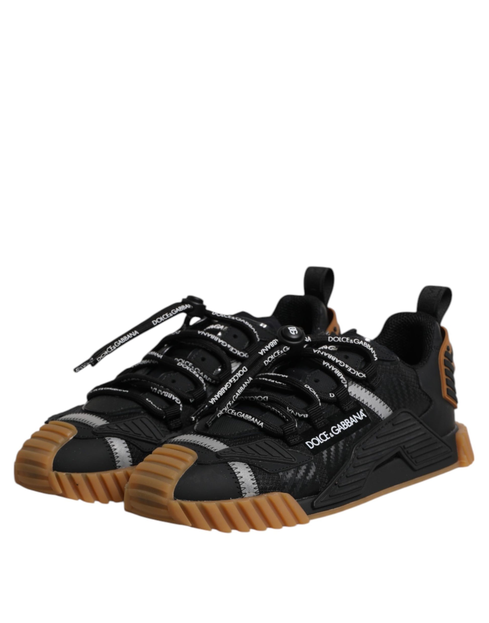 Dolce & Gabbana Black Logo Lace Up Low Top NS1 Sneakers Shoes - ClickThatClicks 