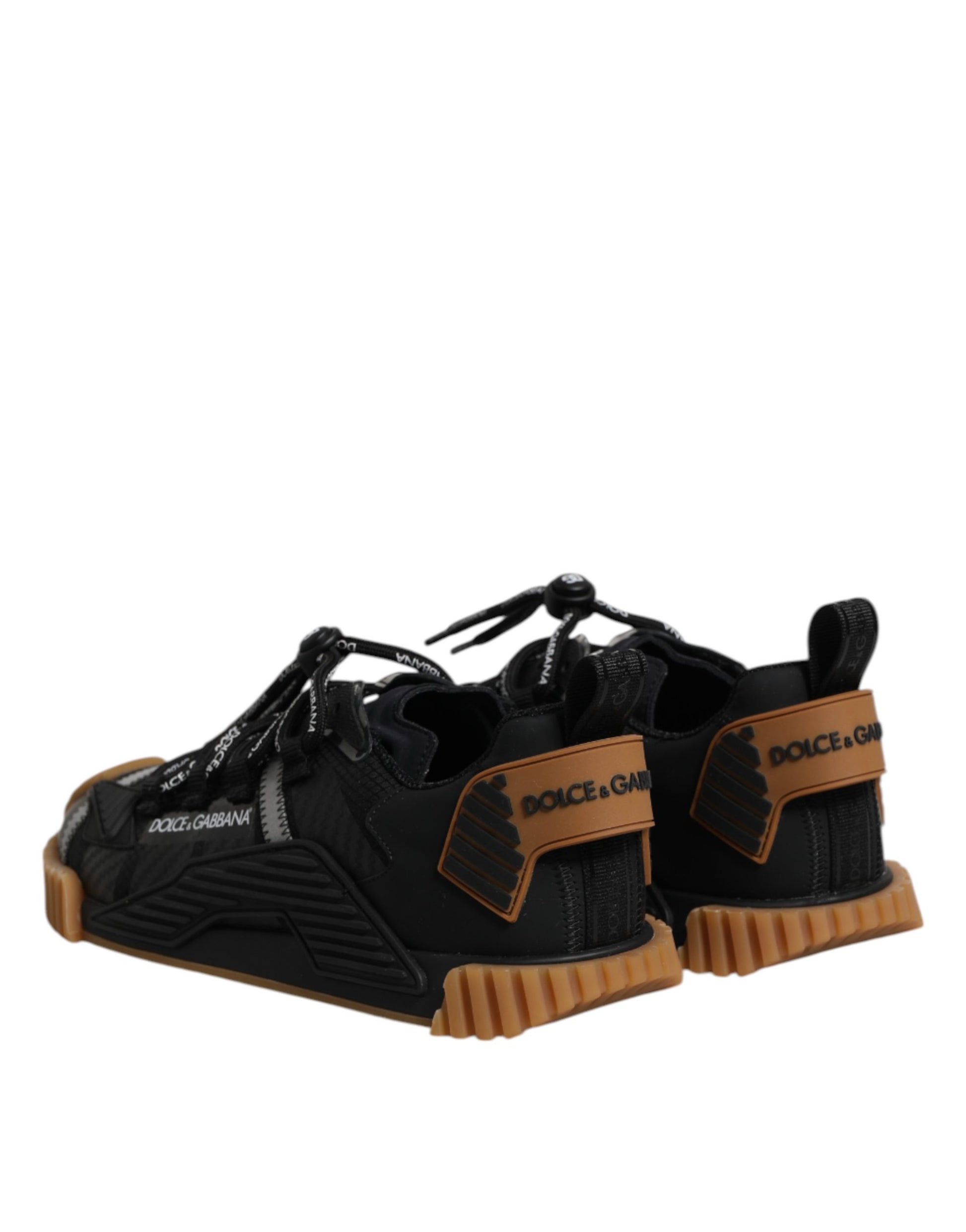 Dolce & Gabbana Black Logo Lace Up Low Top NS1 Sneakers Shoes - ClickThatClicks 