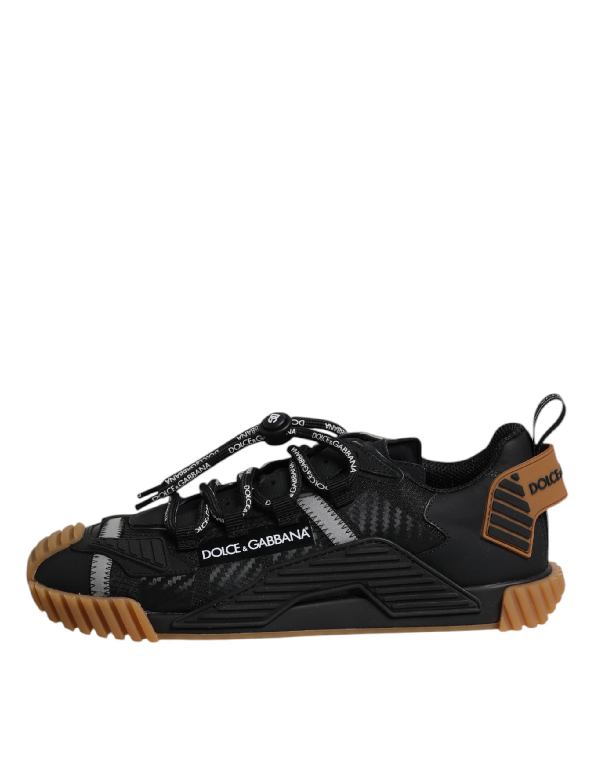 Dolce & Gabbana Black Logo Lace Up Low Top NS1 Sneakers Shoes - ClickThatClicks 